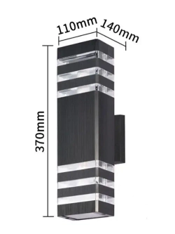 Cветильник уличный настенный,Уличный светильник E27 фасадный двусторонний фонарь на стену для подсветки здания и стен дома - черный