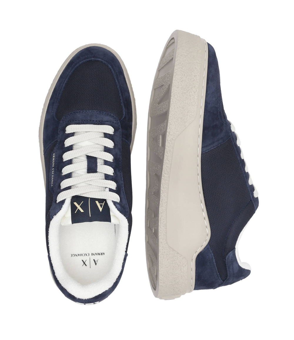 Кожаные кроссовки Armani Exchange - темно-синий(XUX196 XV796)