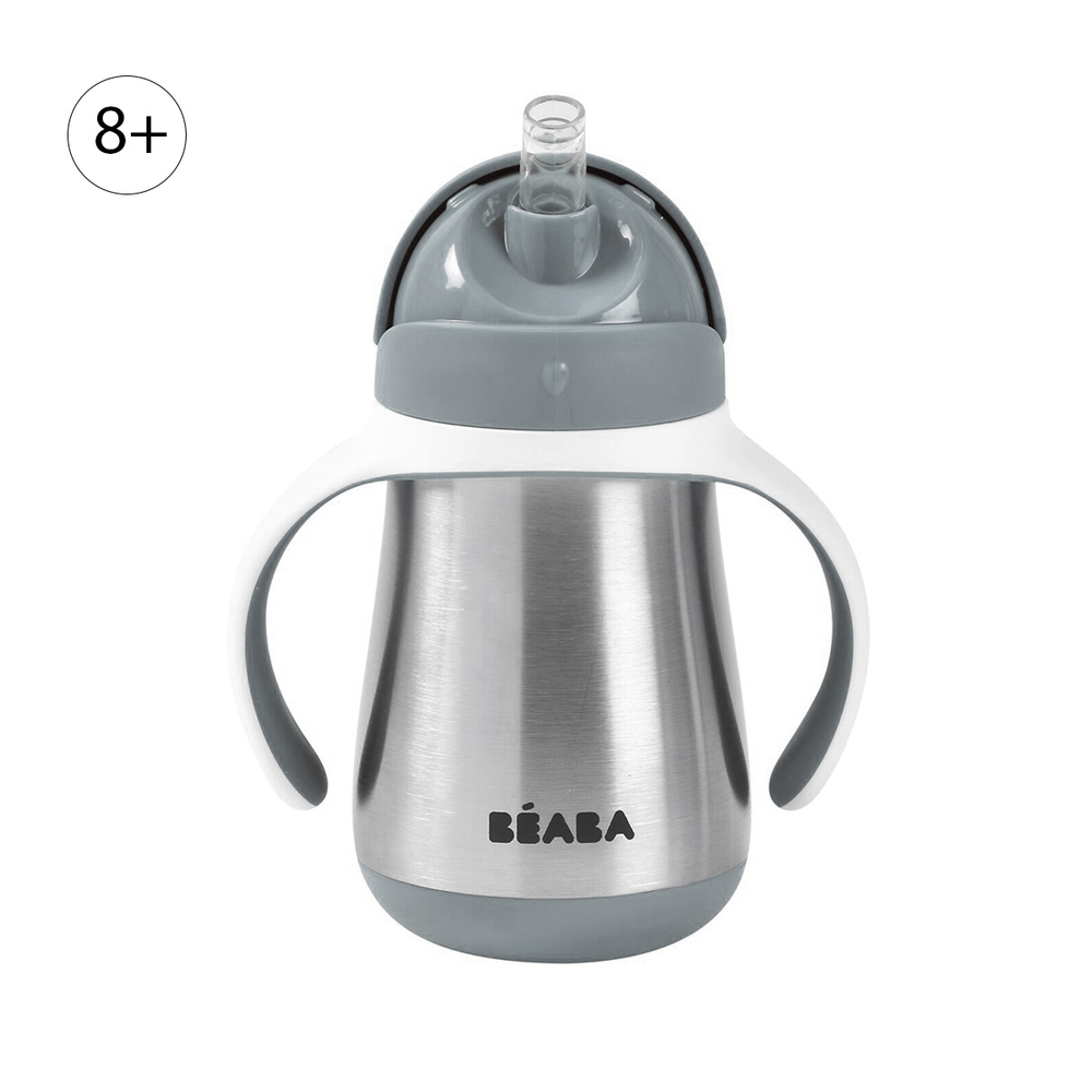 Поильник термос с трубочкой BEABA 250 мл серый