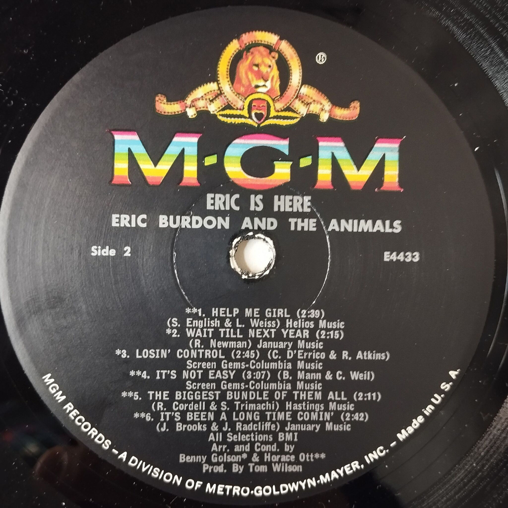 Винтажная виниловая пластинка LP Eric Burdon and The Animals Eric Is Here (USA 1967)