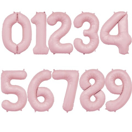 Фольгированные цифры, пастель, в нежно-розовом цвете, 102 см