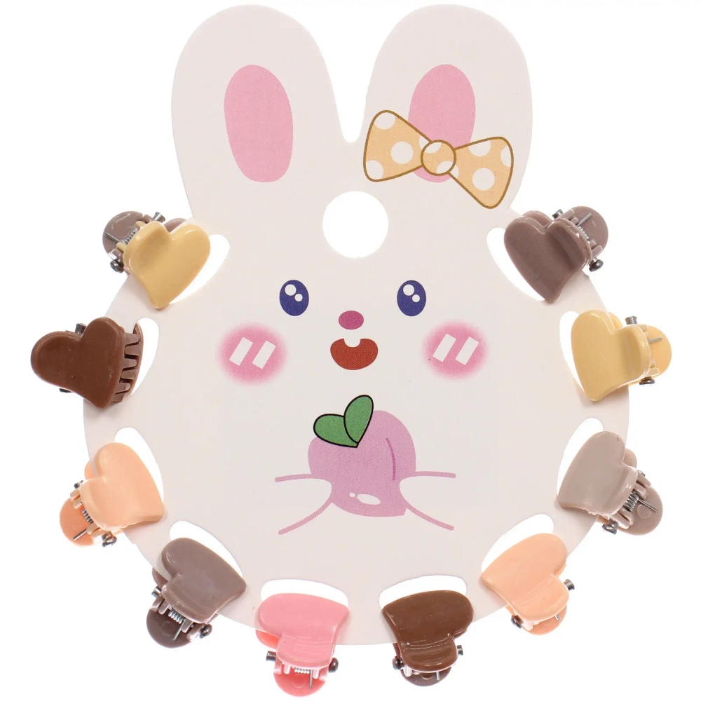 Заколки-крабики для волос детские 10шт «МАЛЬВИНА», сердечки, 1,3см (пакет с подвесом)