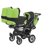 Коляска для тройни BabyActive Trippy Standart 2 в 1 Black (Зеленый)