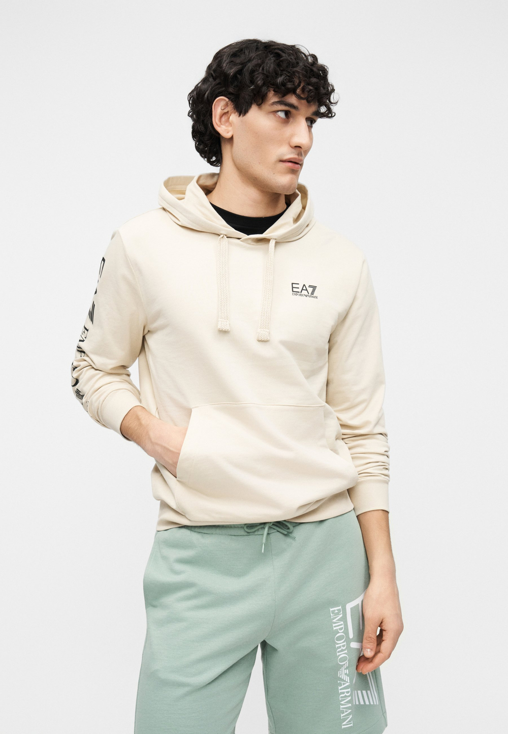 EA7 Emporio Armani UNISEX - Толстовка с капюшоном - туман/молоко