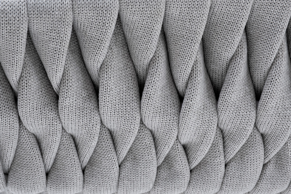 "Монако" стул плетеный из роупа, каркас алюминий светло-серый (RAL7035) муар, роуп светло-серый 40 мм, ткань светло-серая