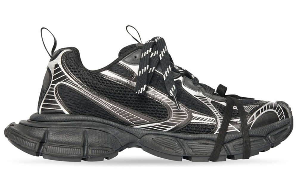 Balenciaga Balenciaga 3XL lace-up fashion non-slip low-cut daddy shoes made of black and silver old version