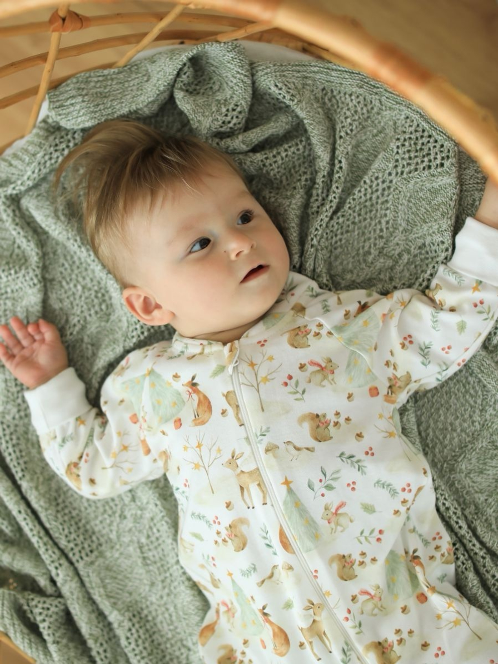 Комбинезон растущий на молнии "Новогодний лес"