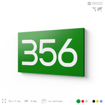 Номер на дверь 356, табличка на дверь для офиса, квартиры, кабинета, аудитории, склада, зеленая 120х70 мм, Айдентика Технолоджи