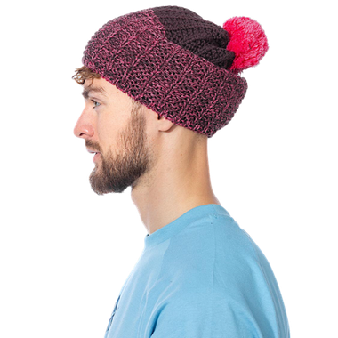 Шапка Nova-Tex Yurma (Юрма) PWH-01FCM Вязаная с флисом Лиловая с бумбоном Payer