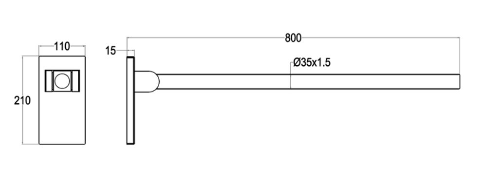 Поручень откидной 800 мм нерж. сталь NOFER 15255.80.S матовый