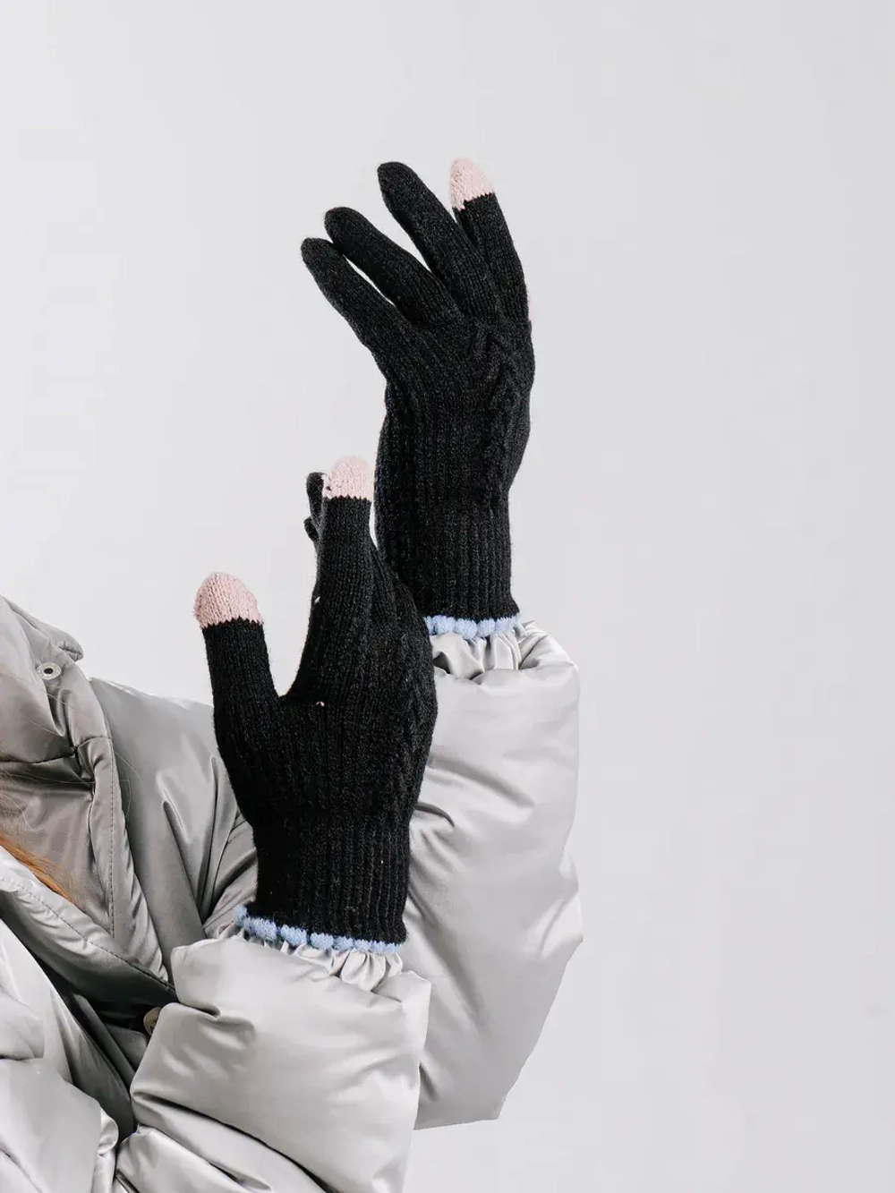 Перчатки теплые вязаные