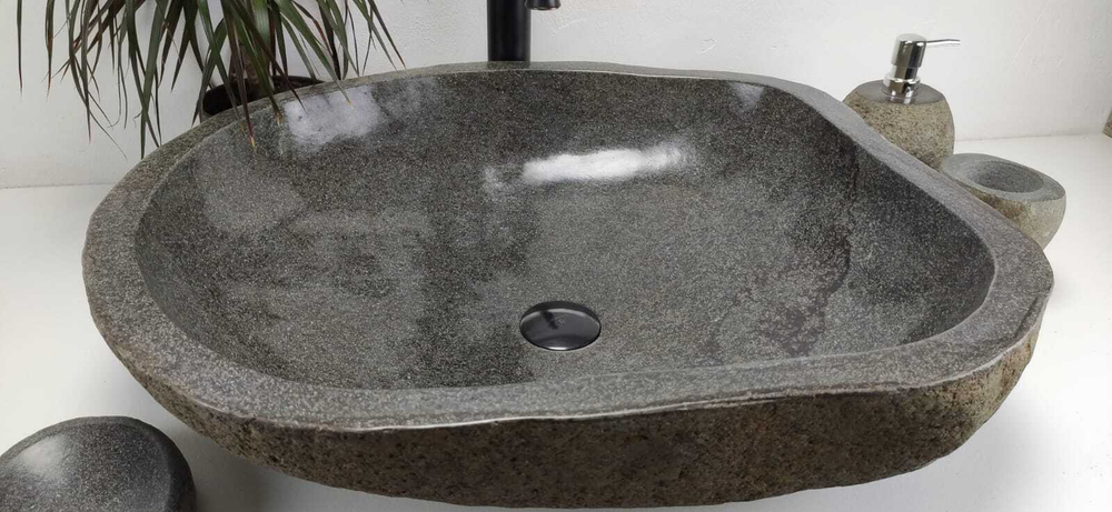 Раковина из речного камня RS-6851 (60*52*15)