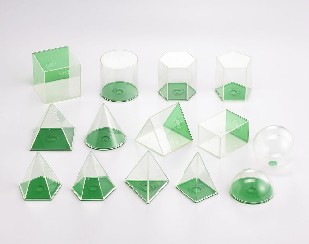 Фигуры геометрические 8 см. Набор прозрачный (14 фигур)