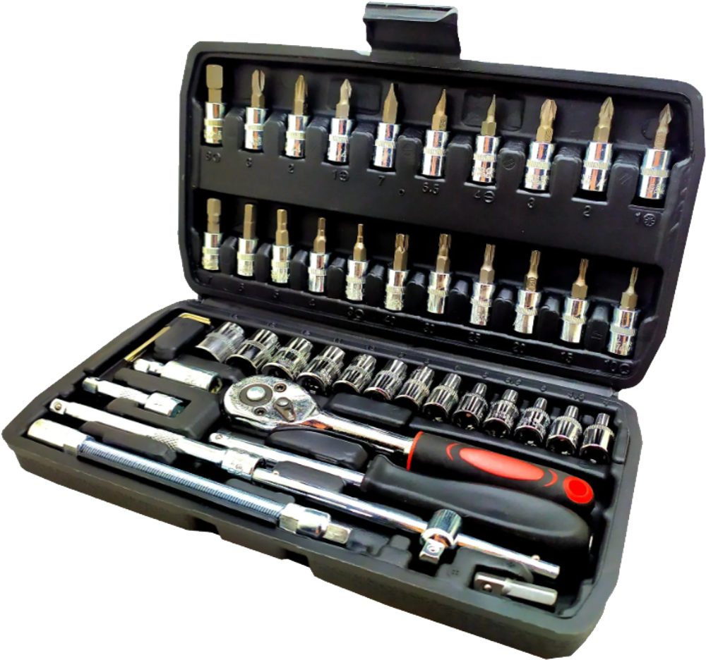 Набор инструментов 46 предмета/автомобильный 1/4