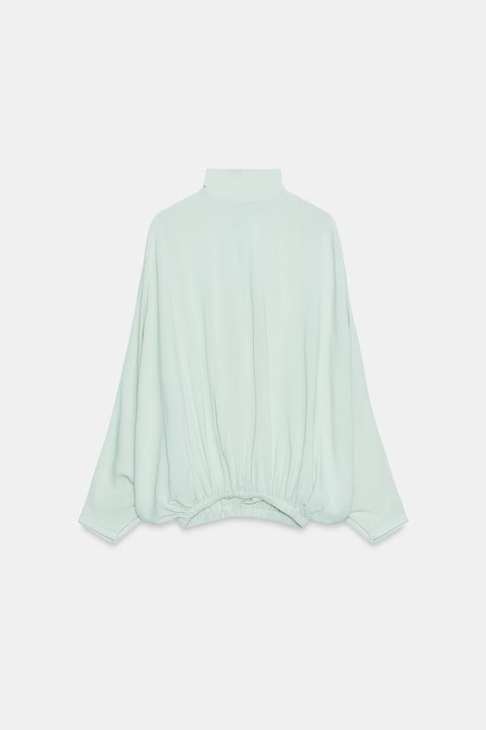 ZARA РУБАШКА С ЗАВЯЗКАМИ ZW COLLECTION, ЦВЕТ МОРСКОЙ ВОЛНЫ