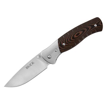 Складной нож BUCK 0836BRS Folding Selkirk Knife c клинком из стали 420HC, рукоять Stainless Steel / микарта