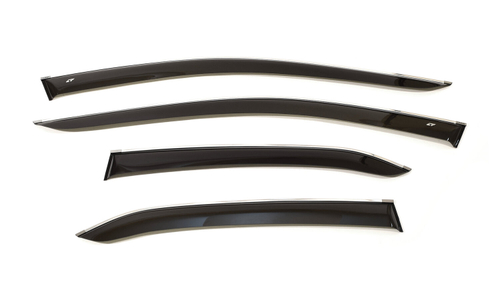 Дефлекторы боковых окон Cobra Tuning на Toyota Camry  седан 2018 широкие хромированный молдинг арт.TE212318CR