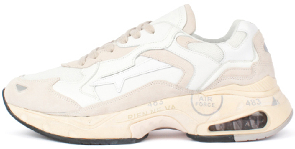 Premiata Sharky 023 Белые с бежевым