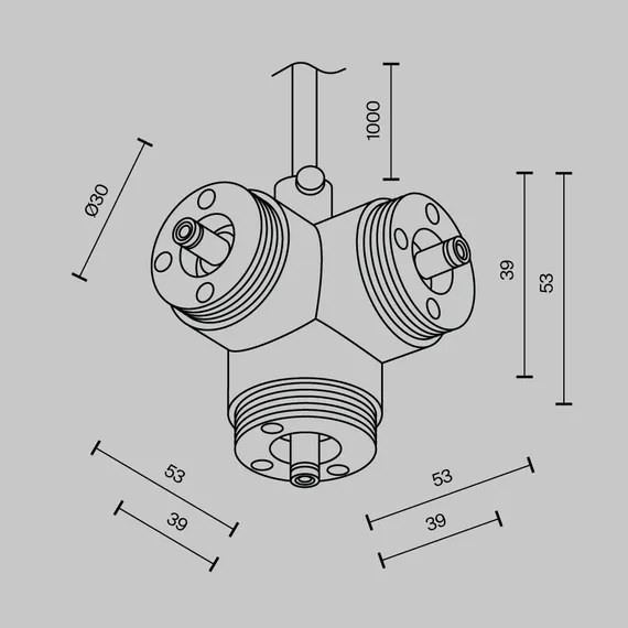 T-образный вертикальный коннектор для системы Shelf с вводом питания Technical ca016tc-p-b