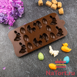 Форма силиконовая «Пасха. Животные» 14 ячеек