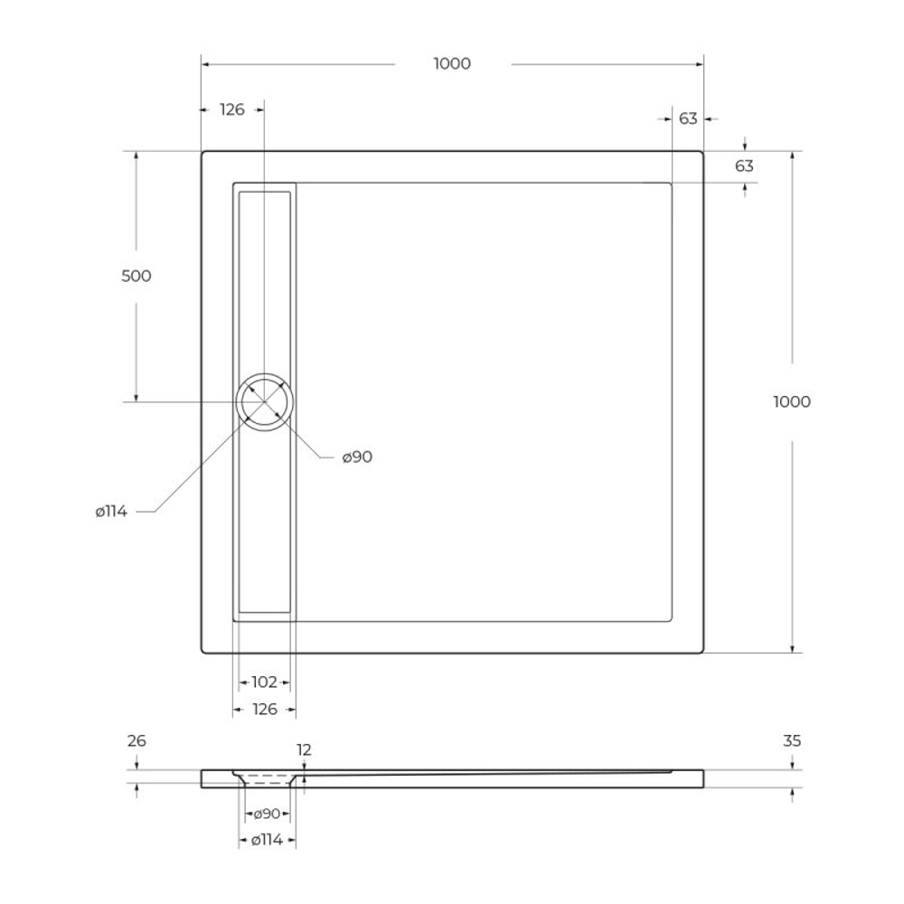 Акриловый поддон 100х100 BelBagno TRAY-BB-DUE-A-100-4-W0 без сифона