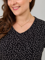 Лонгслив ЛНкл-080/черный-белыйгорох