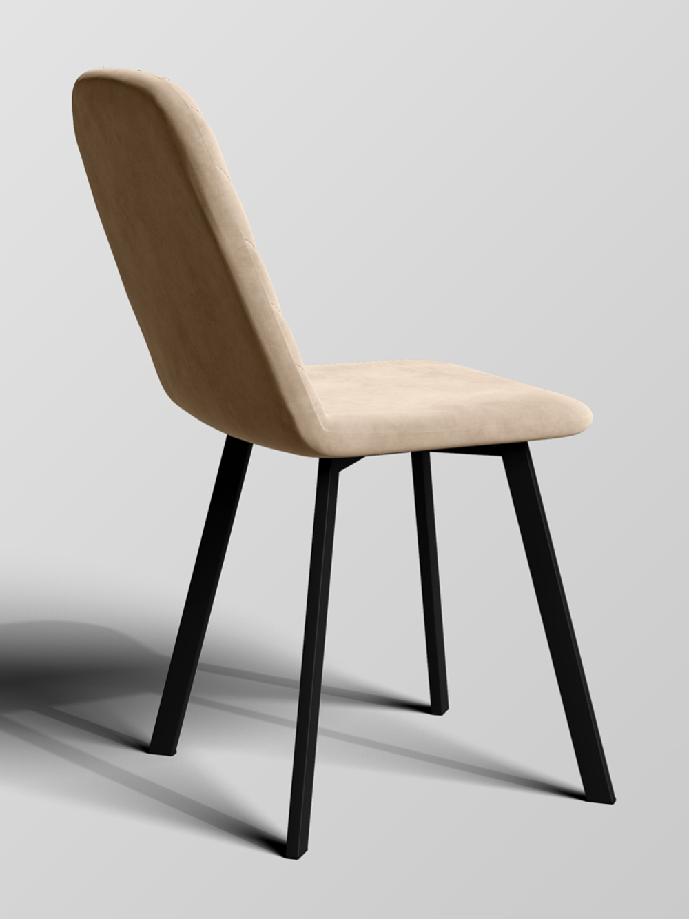 Стул Крафт М,  4шт каркас: черный, ткань: светло-бежевый Connect 05