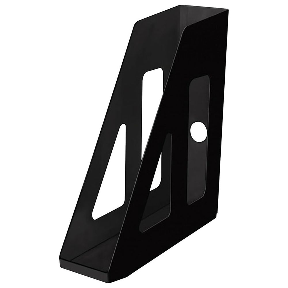 Лоток для бумаг вертикальный СТАММ, пластик, 70 мм, черный, "Актив"