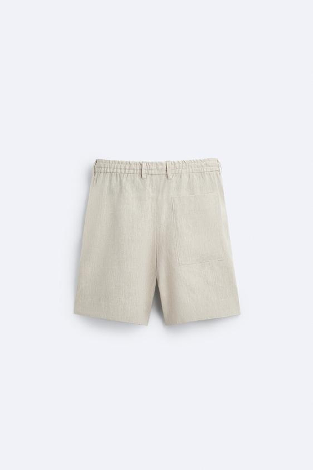 ZARA ШОРТЫ ИЗ 100% ЛЬНА, СВЕТЛО-БЕЖЕВЫЙ