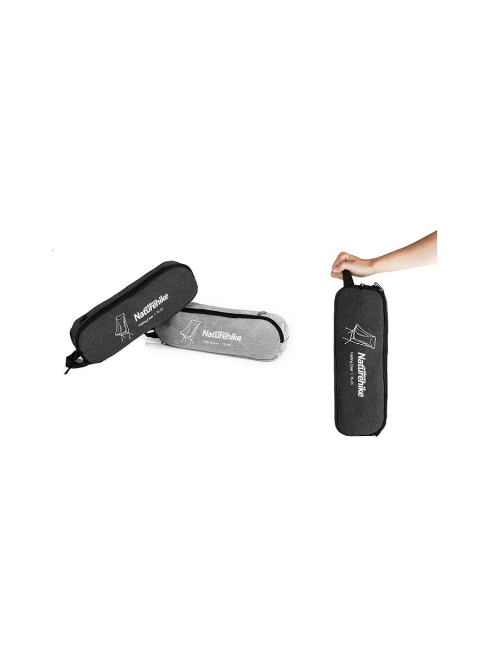 Кресло туристическое Naturehike Stellaluna L04 складное, серое, высокая спинка, до 150 кг