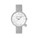 Часы Boccadamo Mya33 Silver White MX009 BW/S с минеральным стеклом, кристаллами Swarovski