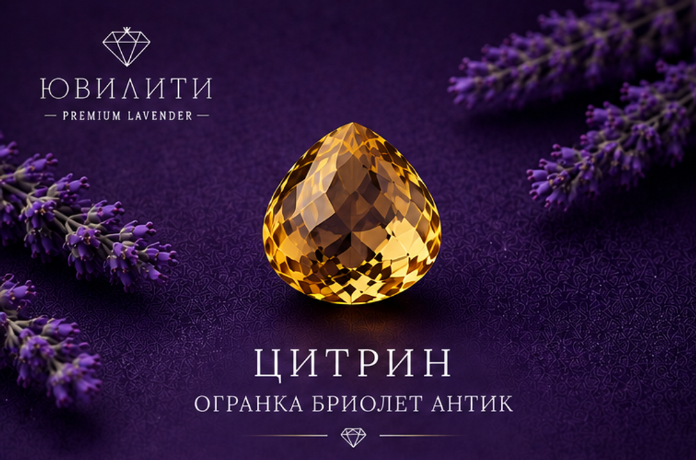 Цитрин Огранка Бриолет Антик
