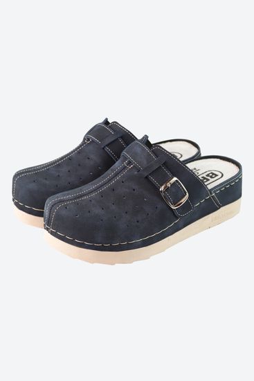 701 | "Aleksandra" | Темно-синие женские медицинские сабо с закрытым носом