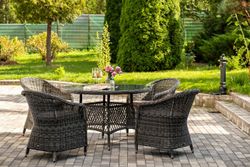 "Равенна" обеденная группа плетеная, цвет графит