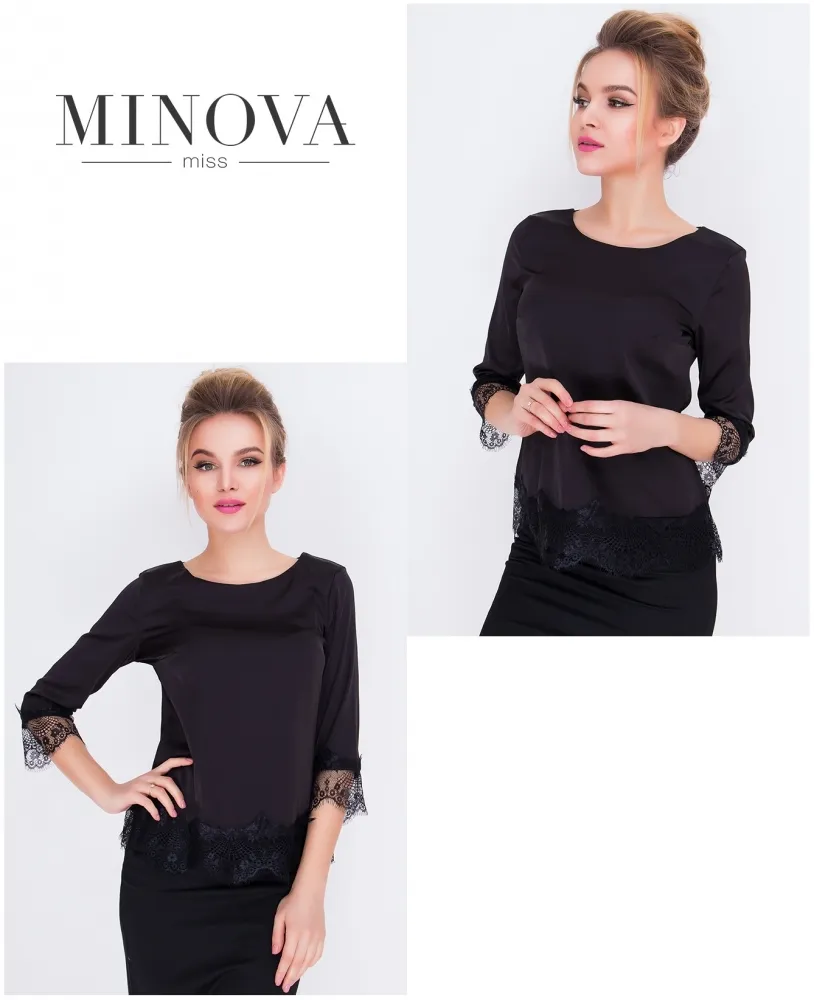 Блуза 1056-черный Minova