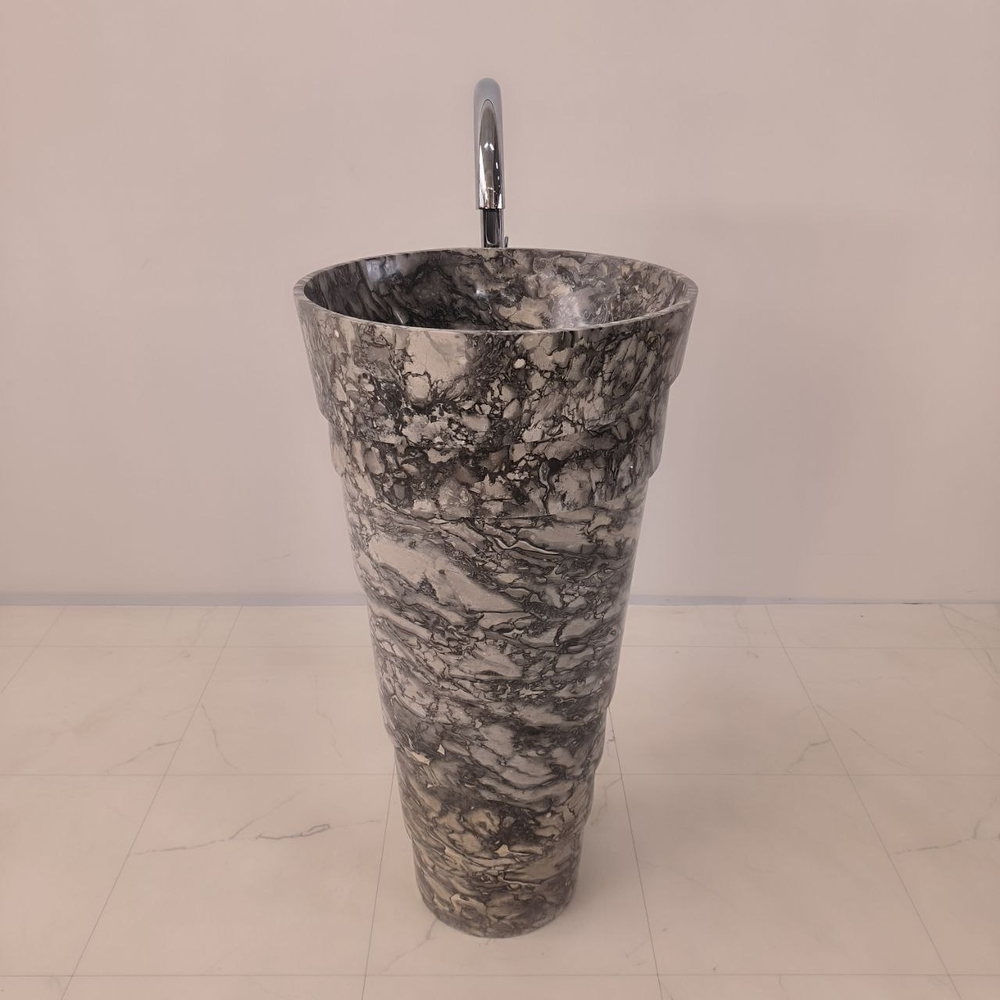Раковина напольная из мрамора Pedestal Doreng Spiral MN-04200 (45*45*90 см)