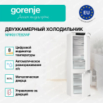 Встраиваемый двухкамерный холодильник Gorenje NRKI517E82WF