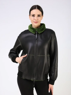 Двусторонняя дубленка зимняя шуба укороченная