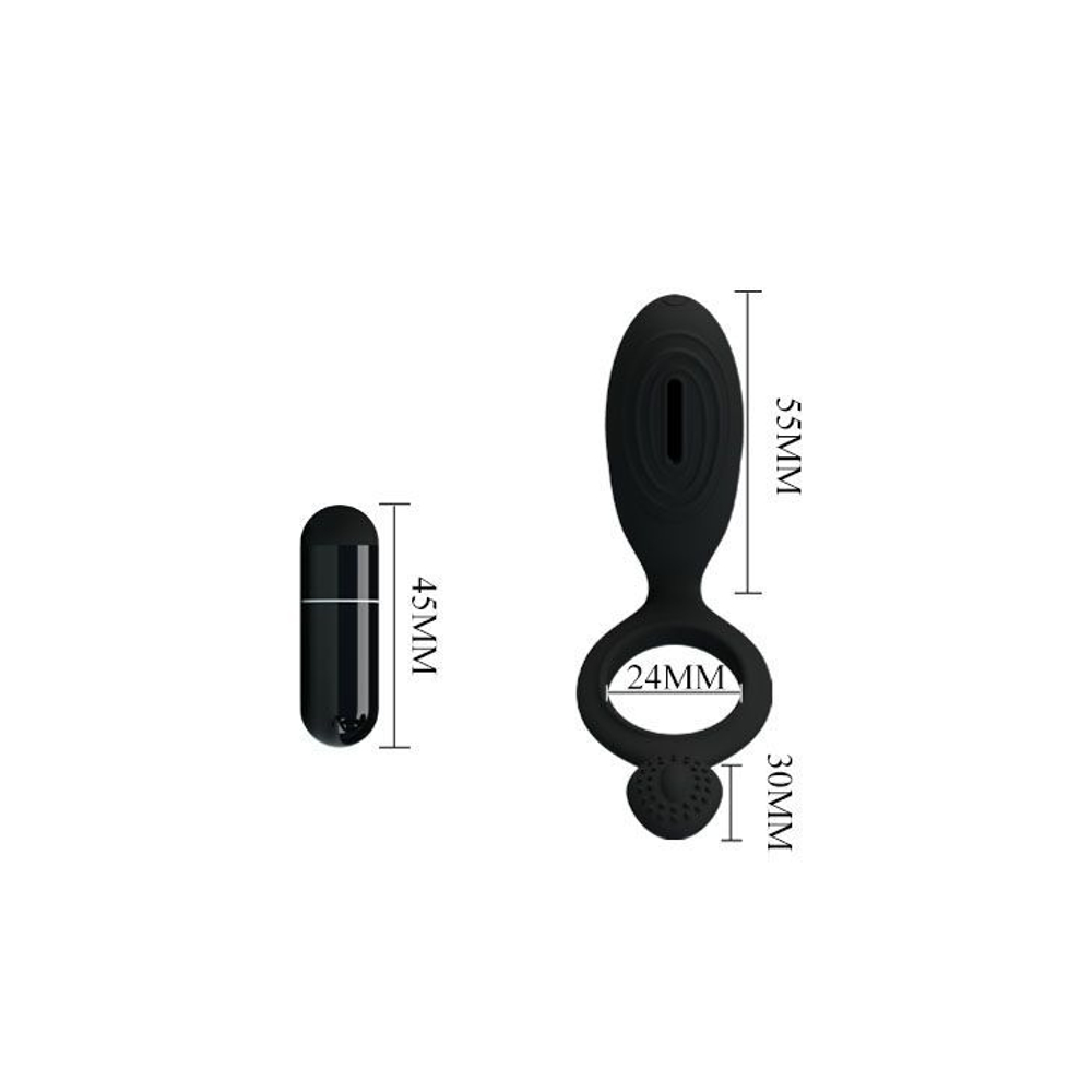 Эрекционное кольцо Pretty Love Ethel с виброподушечкой, Ø 2,4 см