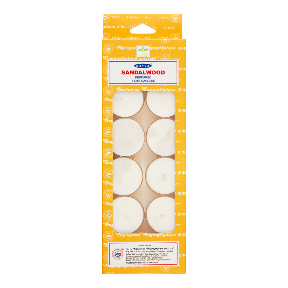 SATYA Sandal Wood Ароматические чайные свечи Сандаловое Дерево 14г x 12