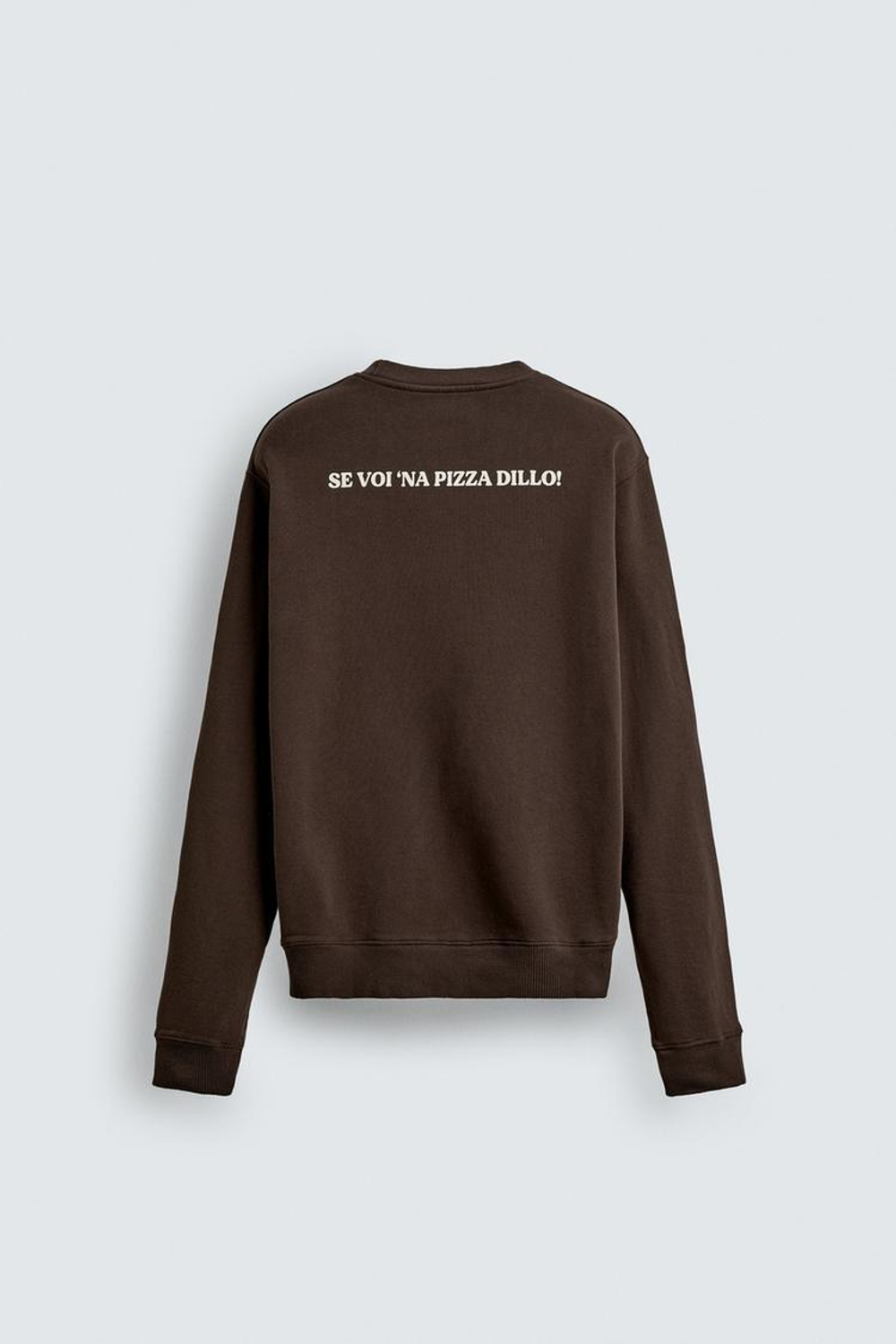 ZARA ТОЛСТОВКА С ПРИНТОМ PIZZERIA LA MONTECARLO, КОРИЧНЕВЫЙ