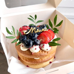 Открытый бенто-медовик с клюквой "Маме"