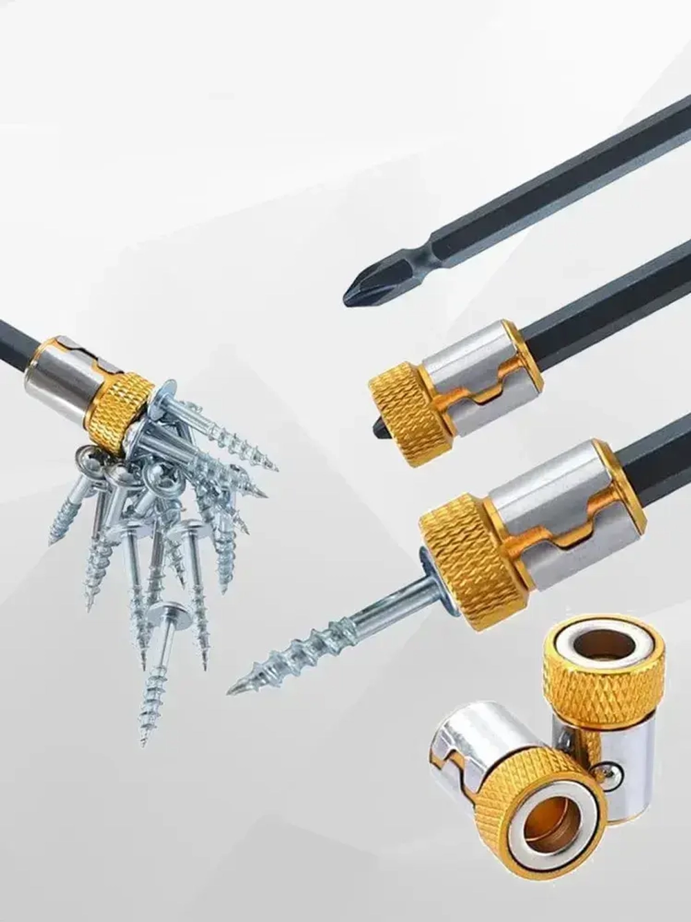 Бита для шуруповерта магнитная.3 шт Магнитный держатель для бит и отверток 1/4 дюйма/6.35mm.