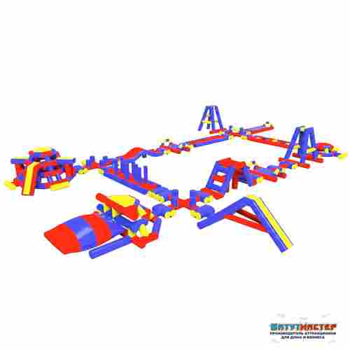 Коммерческий надувной аквапарк на воде «Три стихии» 36×25×4 м