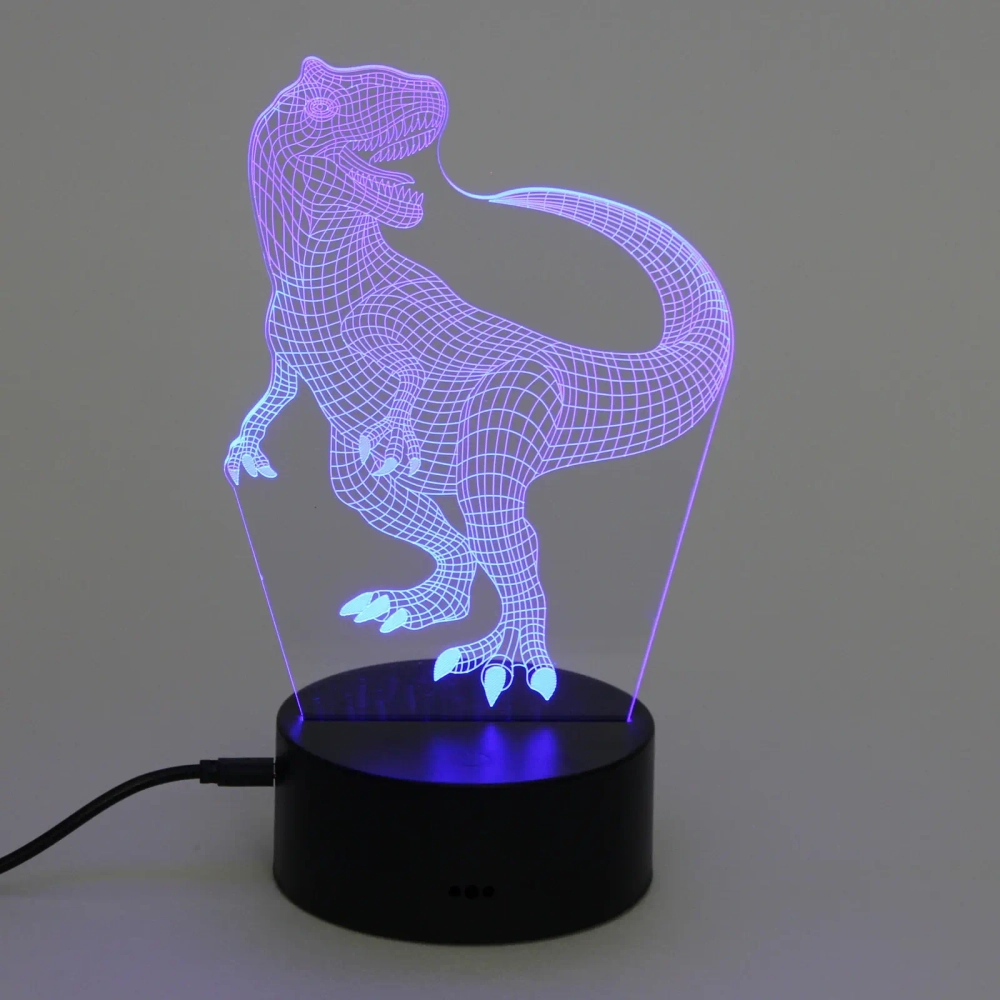 Светильник ночник «3D-Динозавр» на пластиковой подставке, с включателем USB