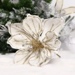 Украшение новогоднее «Пуансеттия - Изящное волшебство» 22 см, Белый/шампань