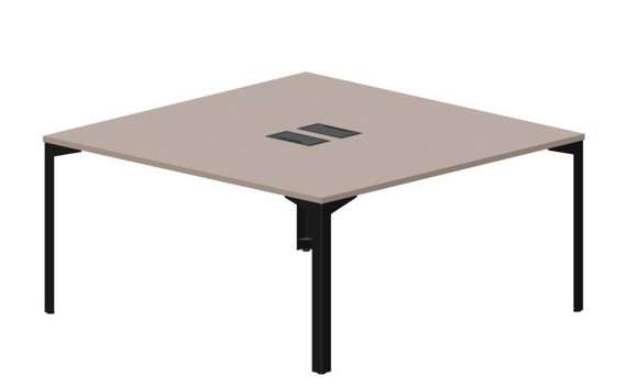 Составной стол на 2 рабочих места 158х156,6х75см (2 металлических  аутлета)