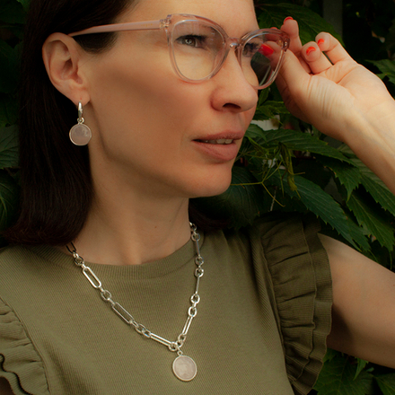 Серьги Fiore Luna ROSE QUARTZ LE1118 R/S