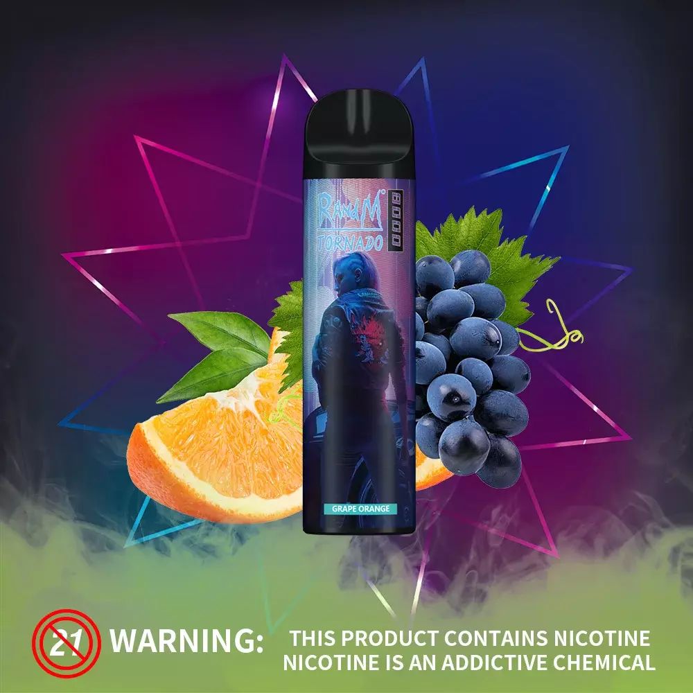 RandM Tornado 8000 - Grape Orange (5% nic)