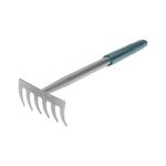 Грабли 6 прямых зубьев с цельнометаллической ручкой, покрытой пластиком ЧЕТЫРЕ СЕЗОНА